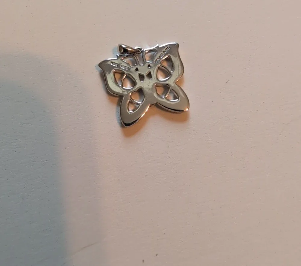 Sterling Silver Butterfly Pendant Charm